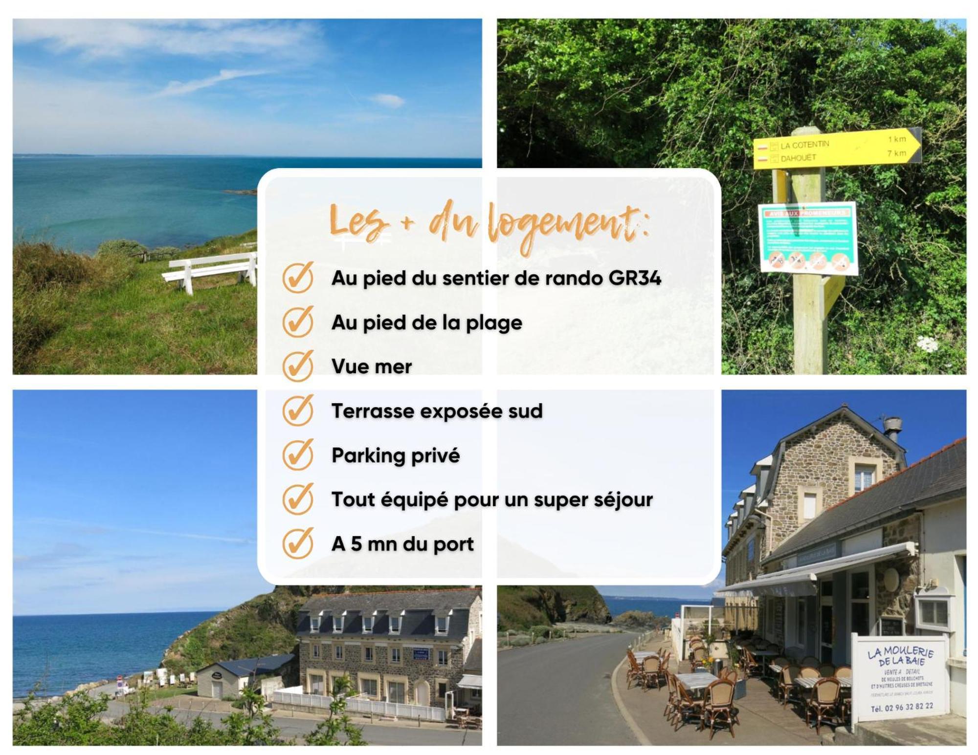 Appart' Avec Grande Terrasse Vue Mer -50M Plage Et Du Sentier De Randonnee Planguenoual Kültér fotó